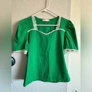 Retro style green Lolita shirt